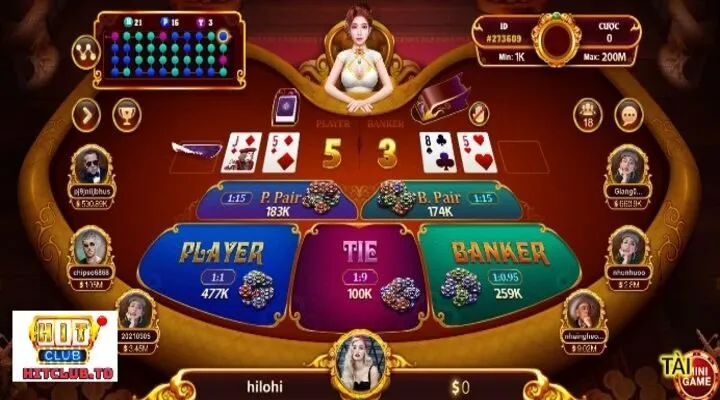 Cách tính điểm trong Baccarat Hit Club