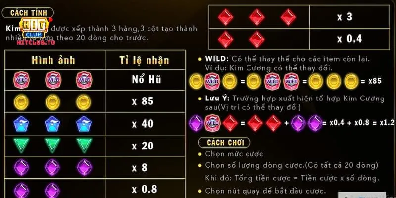 Cách chơi game Kim Cương Hit Club dành cho người mới